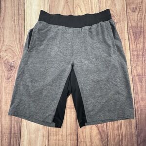 Lululemon T.H.E Men's Gray/Black Athletic Shorts Unlined Slit‎ Pockets Size Med